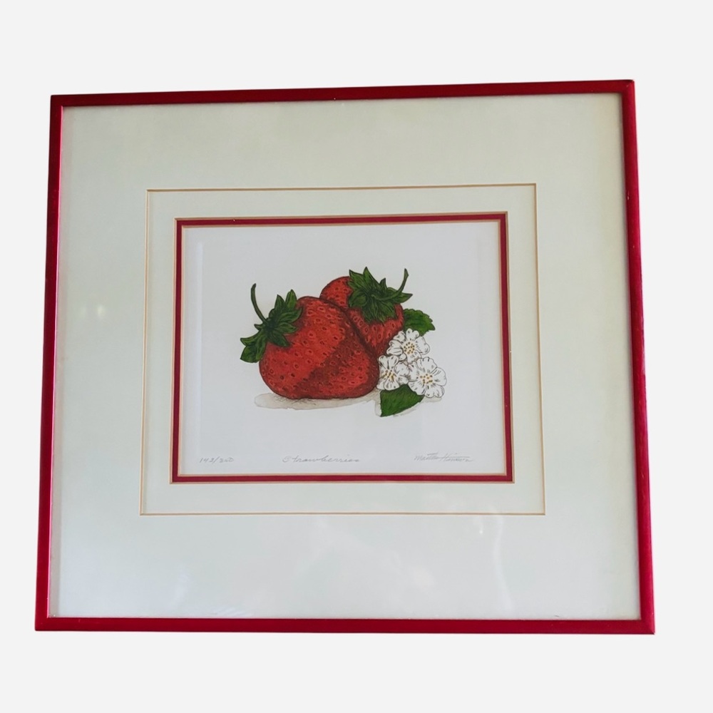 Vintage Lithograph Strawberries Print by Martha Harrison